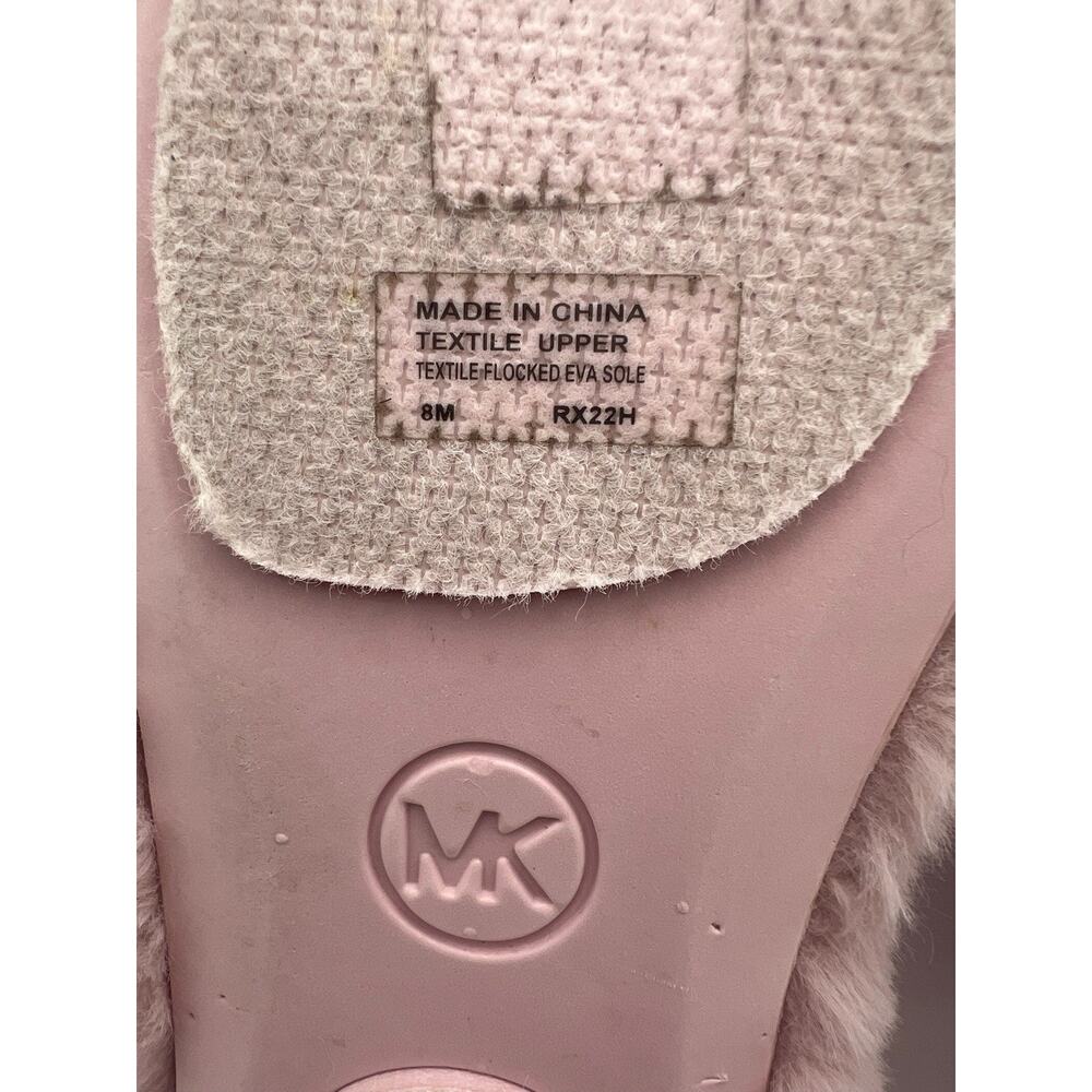 Michael Kors Alexis Faux Fur Pink Slippers Women Size 8 - Picture 9 of 9